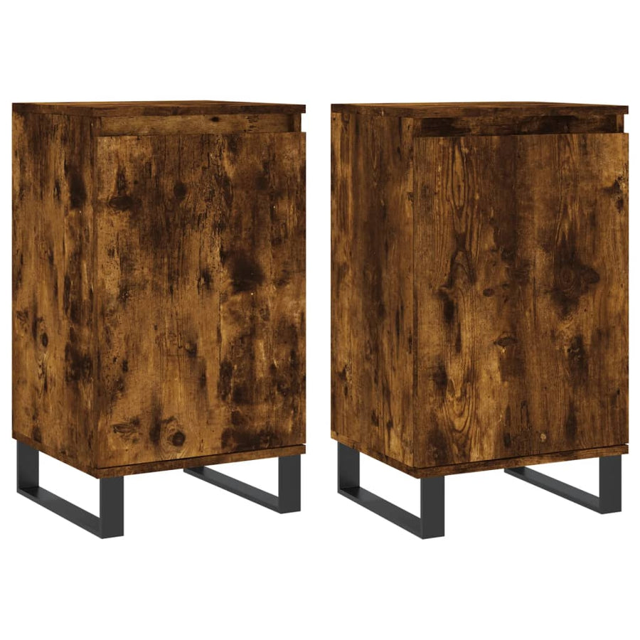 Dressoirs 2 St 40X35X70 Cm Bewerkt Hout Gerookt Eikenkleurig