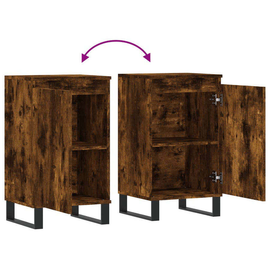 Dressoirs 2 St 40X35X70 Cm Bewerkt Hout Gerookt Eikenkleurig
