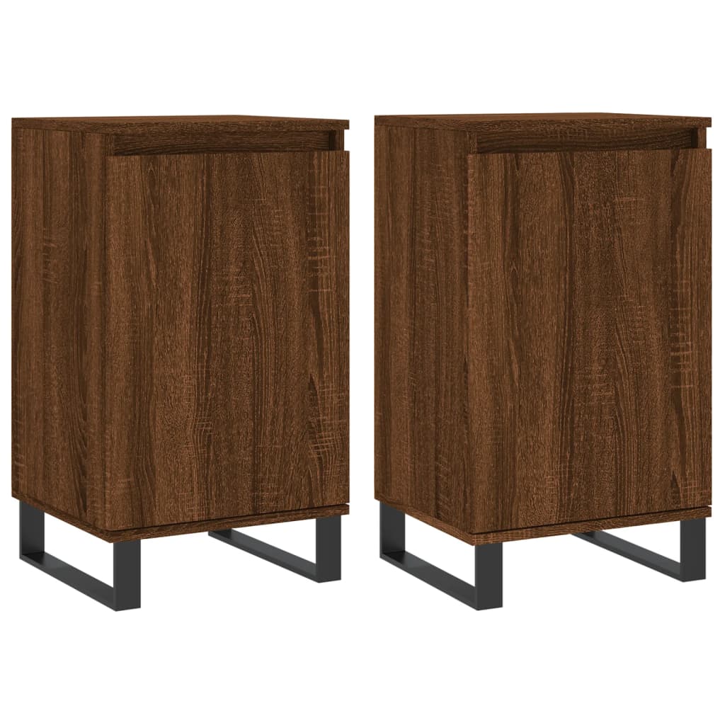 Dressoirs 2 St 40X35X70 Cm Bewerkt Hout Bruin Eikenkleur