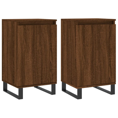 Dressoirs 2 St 40X35X70 Cm Bewerkt Hout Bruin Eikenkleur