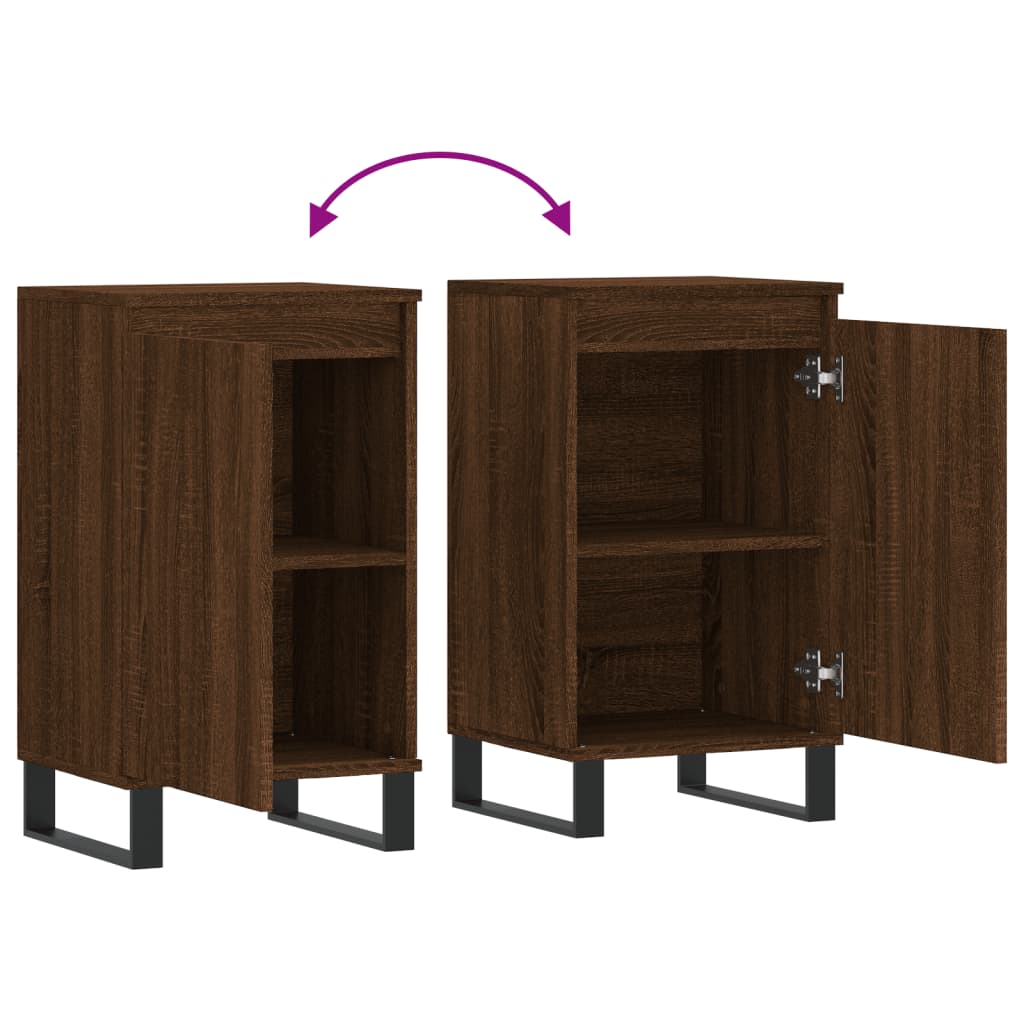 Dressoirs 2 St 40X35X70 Cm Bewerkt Hout Bruin Eikenkleur