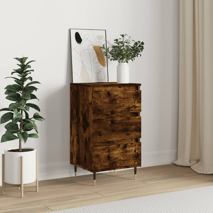 Dressoir 40X35X70 Cm Bewerkt Hout Kleurig Gerookt eiken