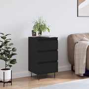 Sideboard 40x35x70 cm carved wood black