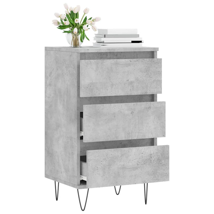 Dressoir 40X35X70 Cm Bewerkt Hout Betongrijs