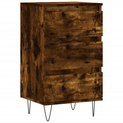 Dressoir 40X35X70 Cm Bewerkt Hout Gerookt Eikenkleurig