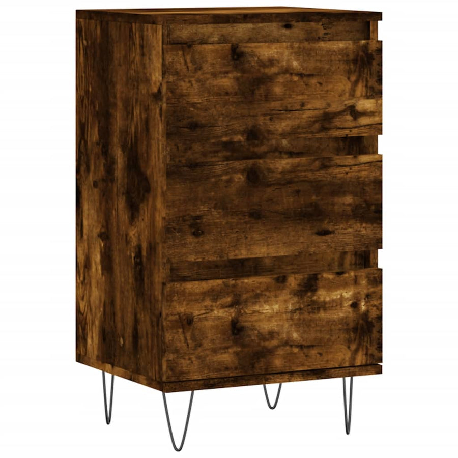 Dressoir 40X35X70 Cm Bewerkt Hout Gerookt Eikenkleurig