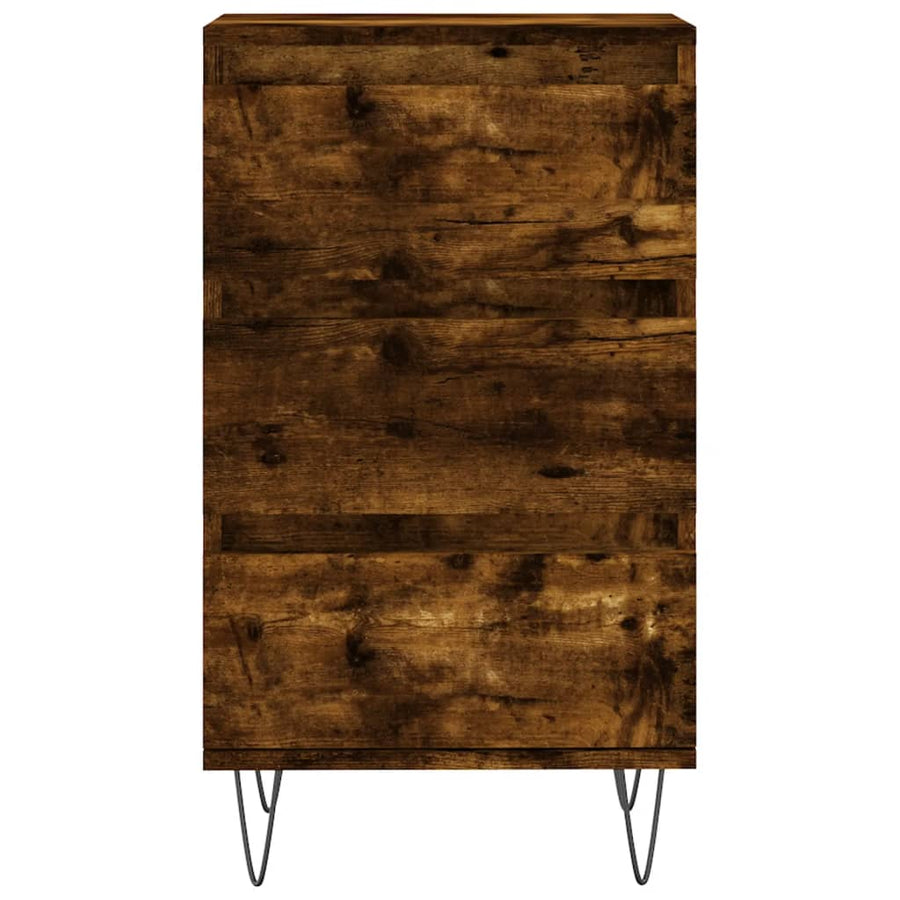 Dressoir 40X35X70 Cm Bewerkt Hout Gerookt Eikenkleurig