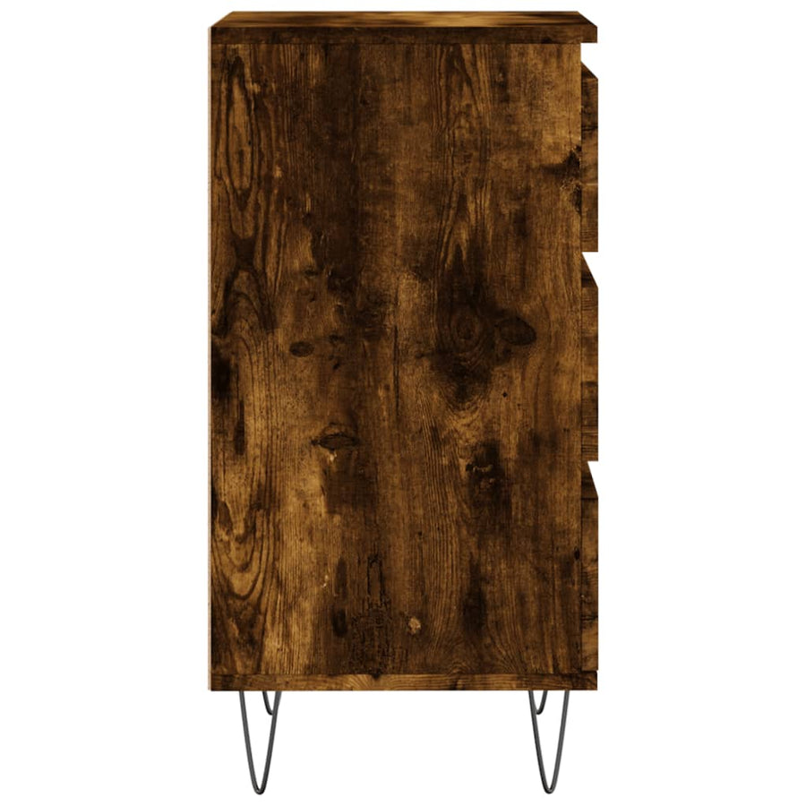 Dressoir 40X35X70 Cm Bewerkt Hout Gerookt Eikenkleurig