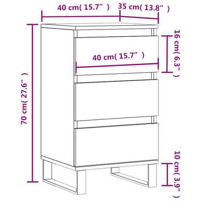 Dressoir 40x35x70 cm bewerkt hout sonoma eikenkleurig