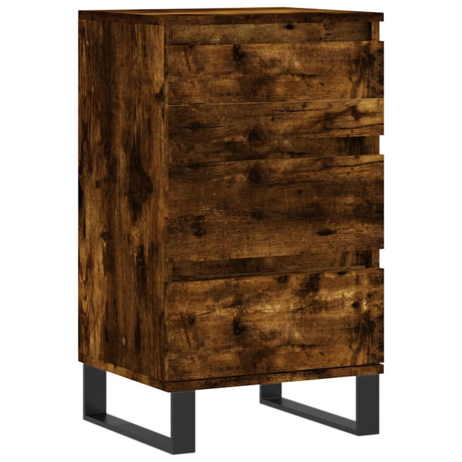 Dressoir 40X35X70 Cm Bewerkt Hout Gerookt Eikenkleurig