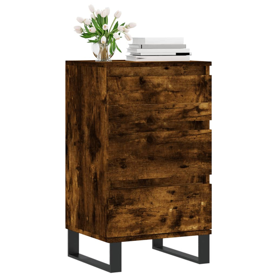 Dressoir 40X35X70 Cm Bewerkt Hout Gerookt Eikenkleurig