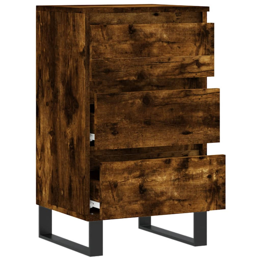 Dressoir 40X35X70 Cm Bewerkt Hout Gerookt Eikenkleurig