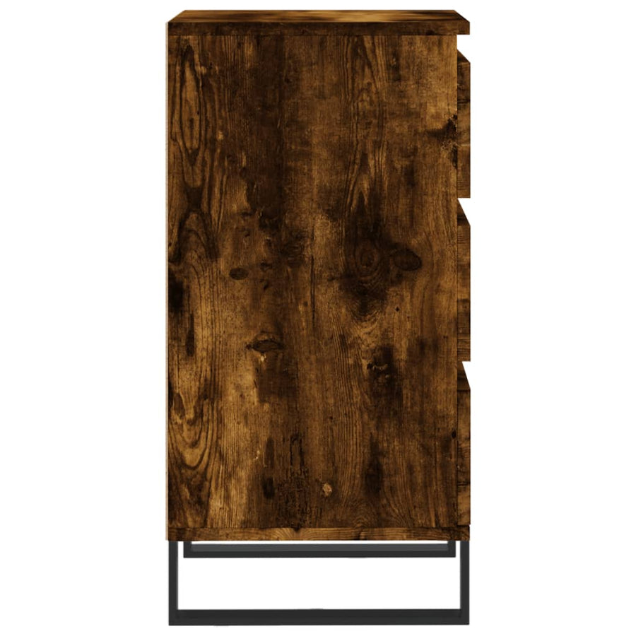 Dressoir 40X35X70 Cm Bewerkt Hout Gerookt Eikenkleurig
