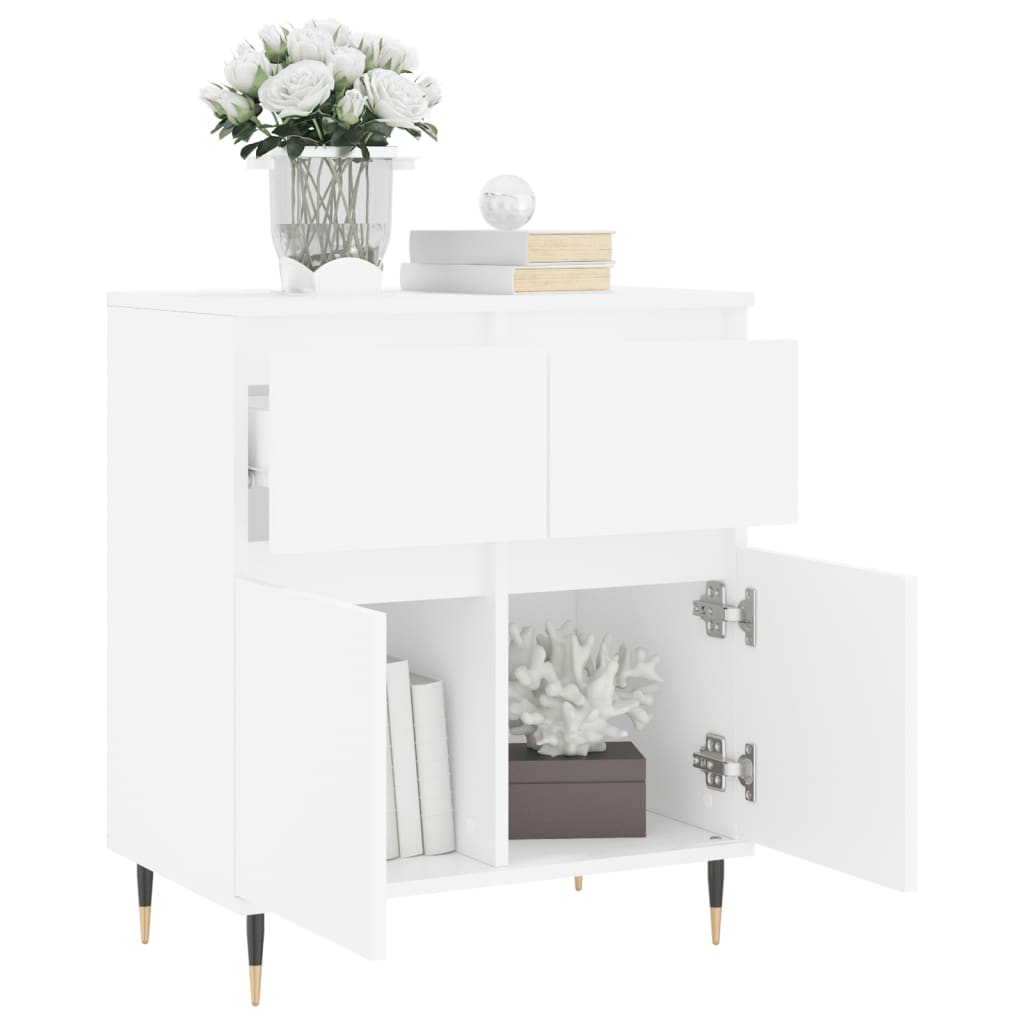 Dressoir 60X35X70 Cm Bewerkt Hout Wit