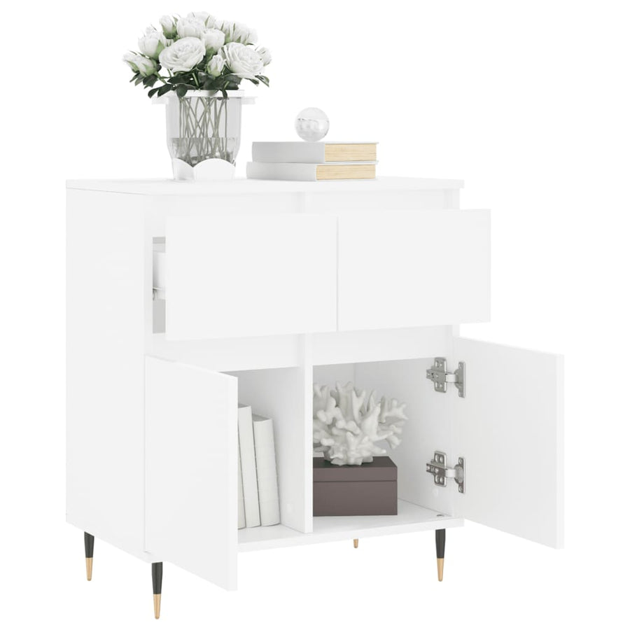 Dressoir 60X35X70 Cm Bewerkt Hout Wit