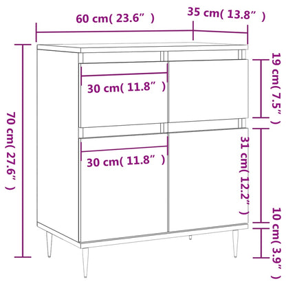 Dressoir 60X35X70 Cm Bewerkt Hout Wit