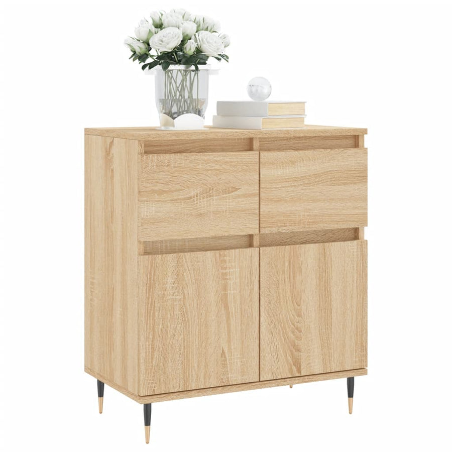 Dressoir 60X35X70 Cm Bewerkt Hout Sonoma Eikenkleurig
