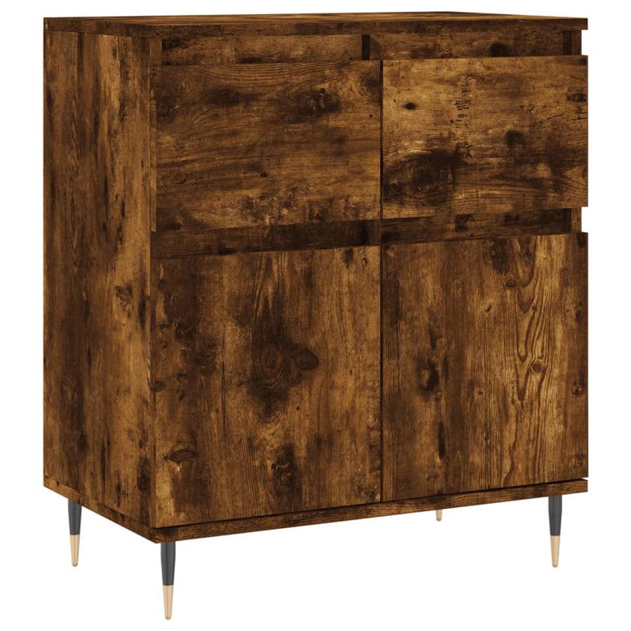 Dressoir 60X35X70 Cm Bewerkt Hout Kleurig Gerookt eiken