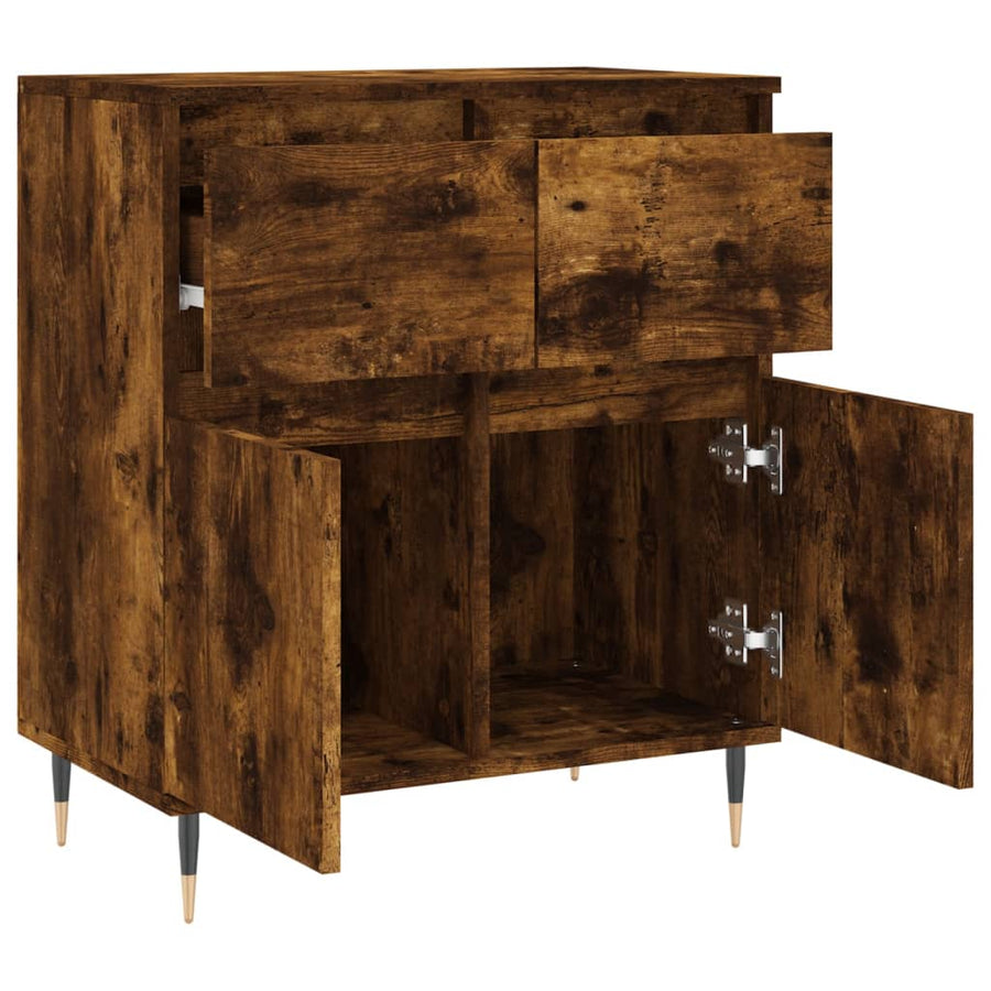 Dressoir 60X35X70 Cm Bewerkt Hout Kleurig Gerookt eiken
