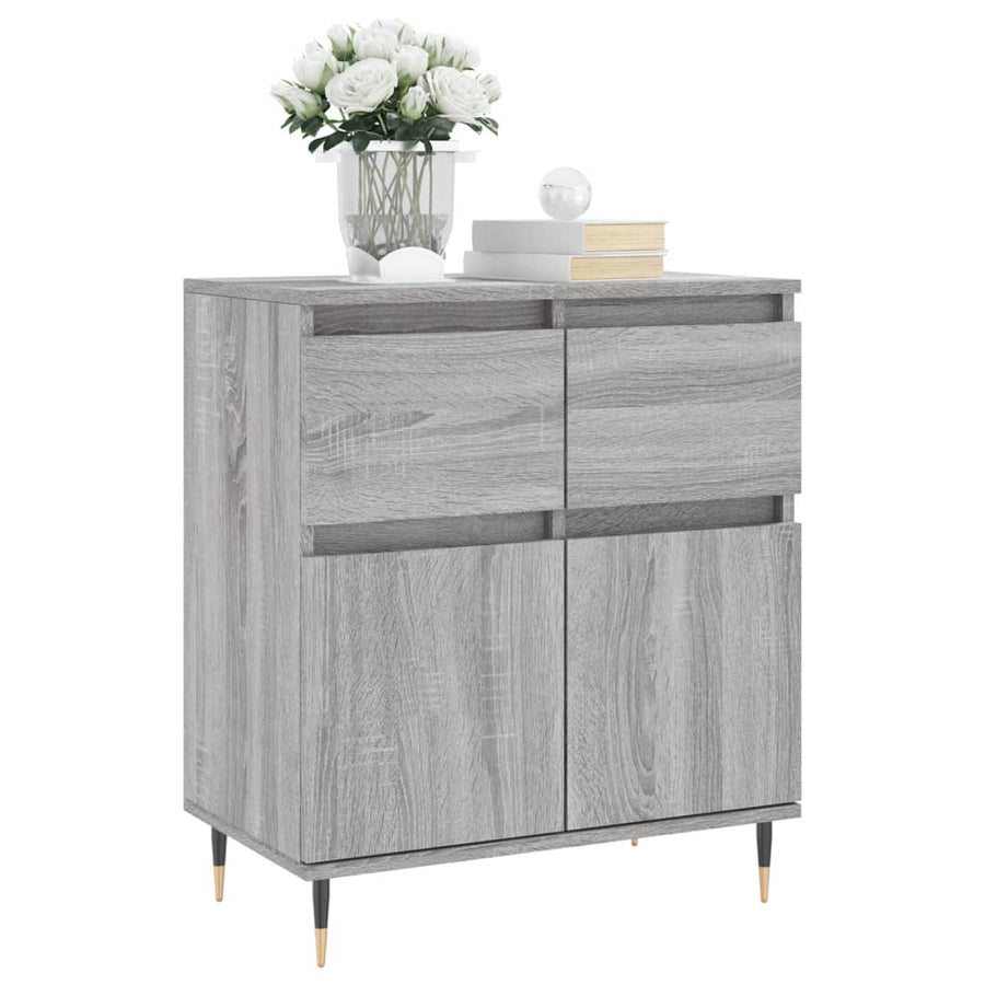 Dressoir 60X30X75 Cm Bewerkt Hout Grijs Sonoma Eikenkleurig