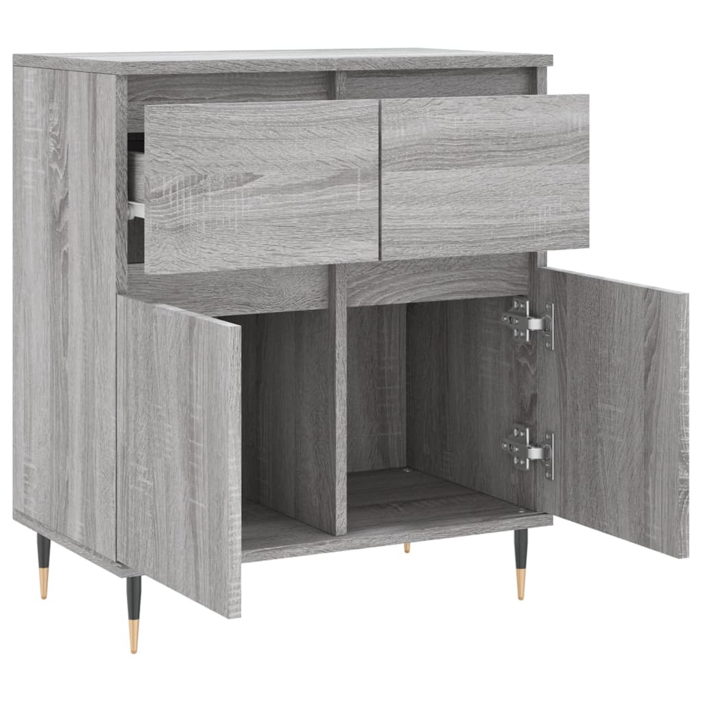 Dressoir 60X30X75 Cm Bewerkt Hout Grijs Sonoma Eikenkleurig