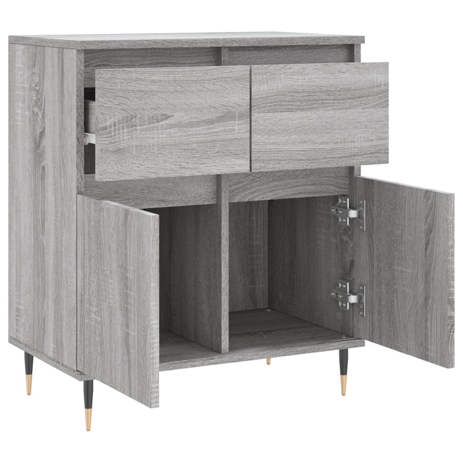 Dressoir 60X30X75 Cm Bewerkt Hout Grijs Sonoma Eikenkleurig