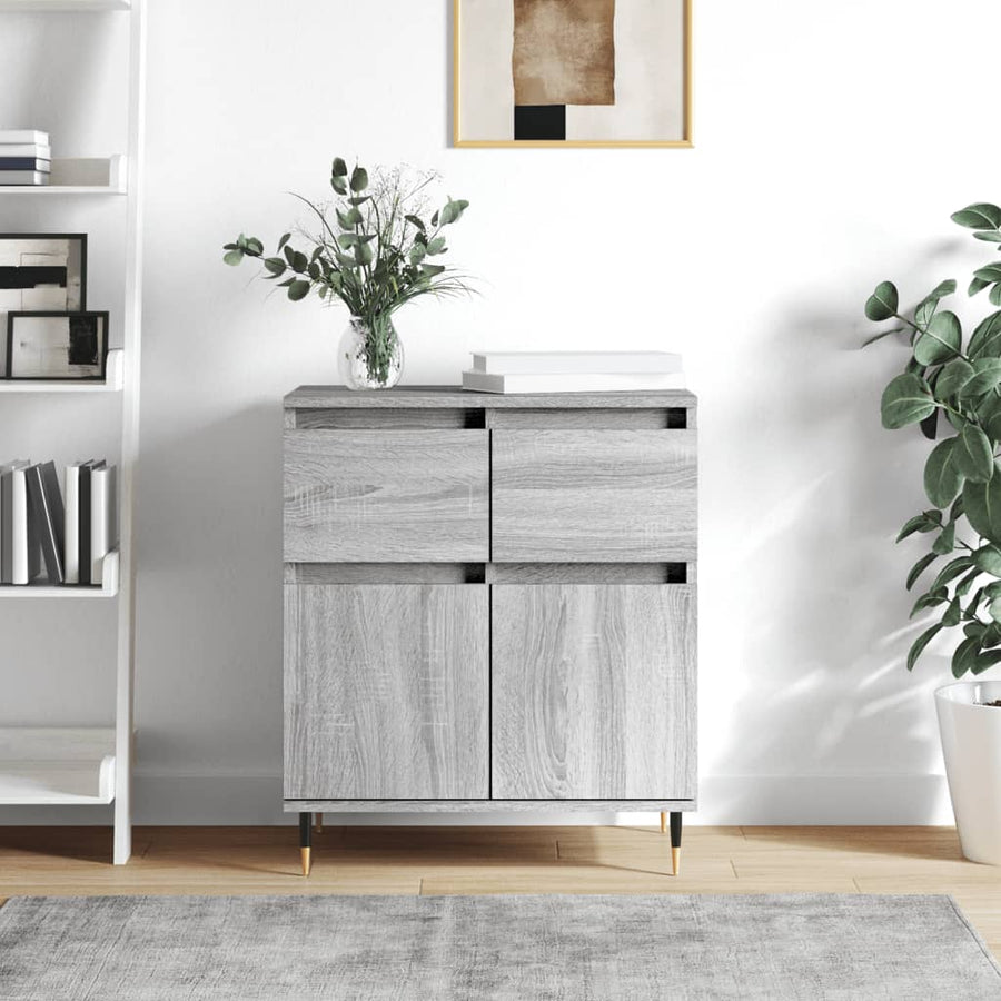 Dressoir 60X30X75 Cm Bewerkt Hout Grijs Sonoma Eikenkleurig