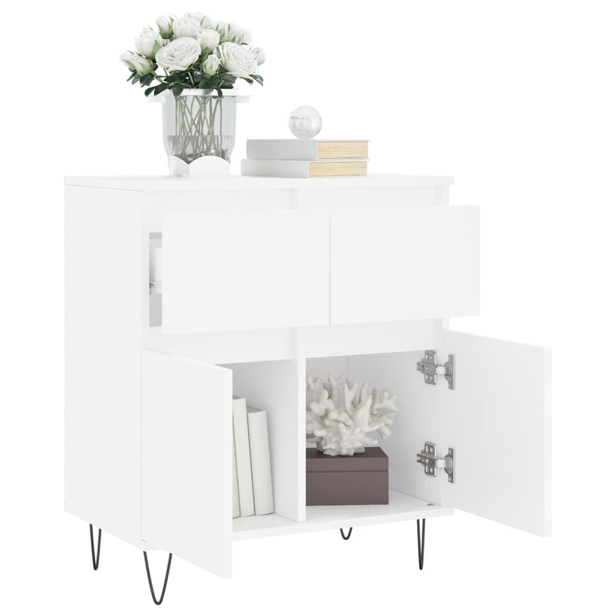 Dressoir 60X35X70 Cm Bewerkt Hout Wit