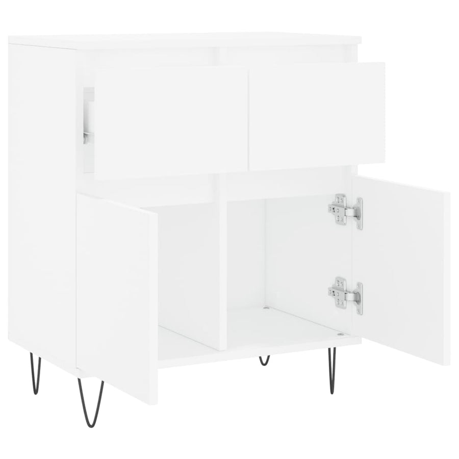 Dressoir 60X35X70 Cm Bewerkt Hout Wit