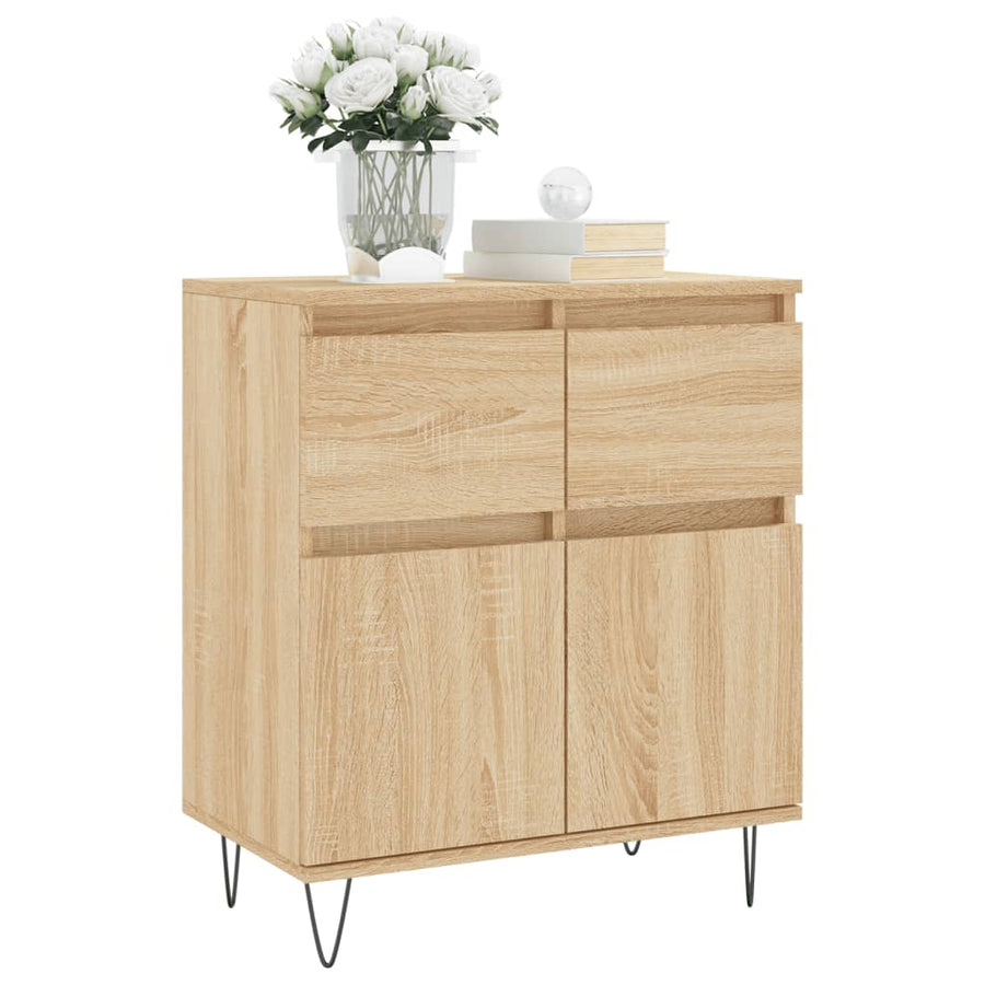 Dressoir 60X35X70 Cm Bewerkt Hout Kleurig Sonoma eiken