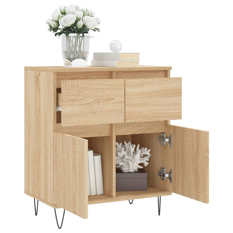 Dressoir 60X35X70 Cm Bewerkt Hout Kleurig Sonoma eiken