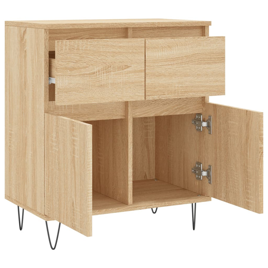 Dressoir 60X35X70 Cm Bewerkt Hout Kleurig Sonoma eiken