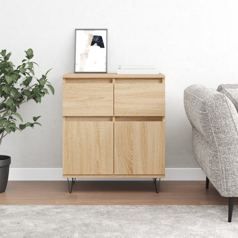 Dressoir 60X35X70 Cm Bewerkt Hout Kleurig Sonoma eiken