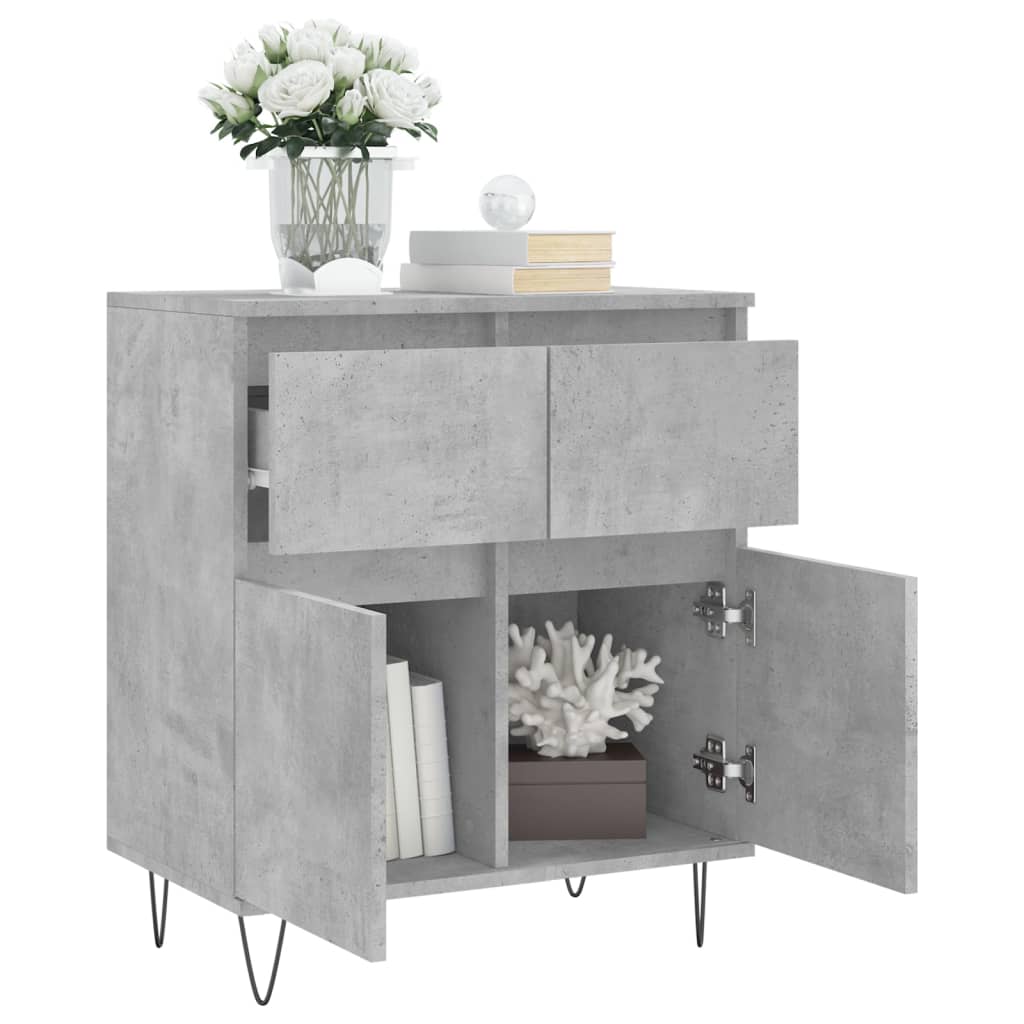 Dressoir 60X35X70 Cm Bewerkt Hout Betongrijs