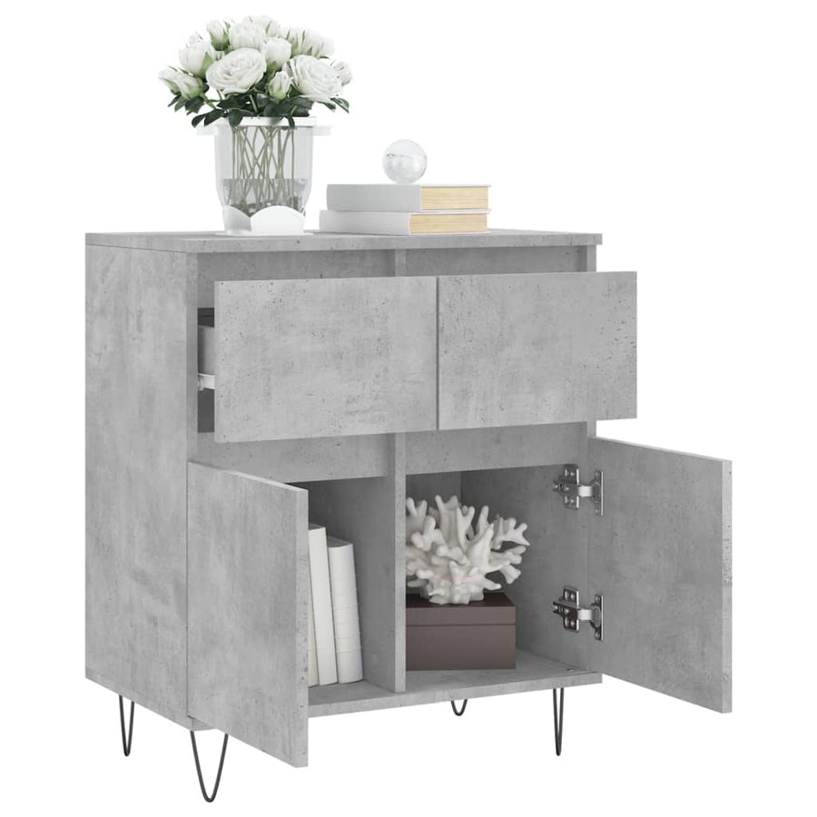 Dressoir 60X35X70 Cm Bewerkt Hout Betongrijs