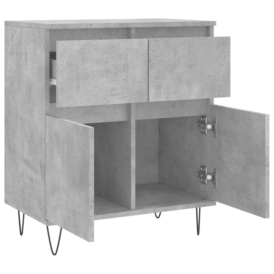 Dressoir 60X35X70 Cm Bewerkt Hout Betongrijs