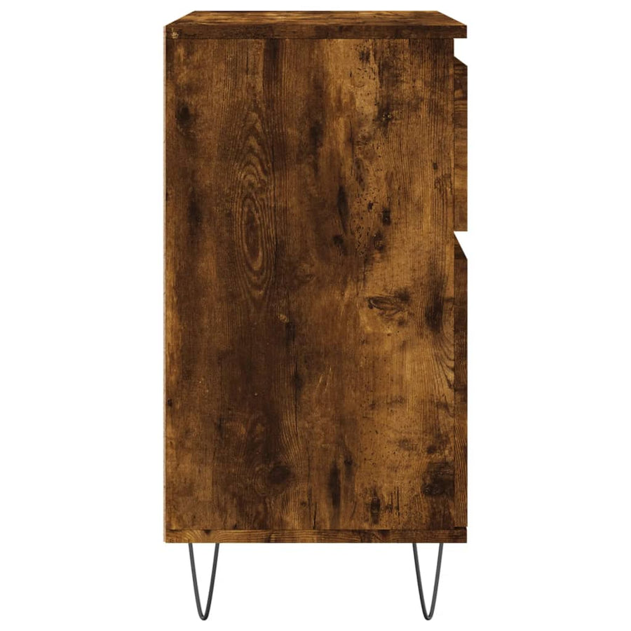 Dressoir 60X35X70 Cm Bewerkt Hout Kleurig Gerookt eiken