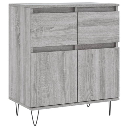Dressoir 60X35X70 Cm Bewerkt Hout Eikenkleurig Grijs sonoma