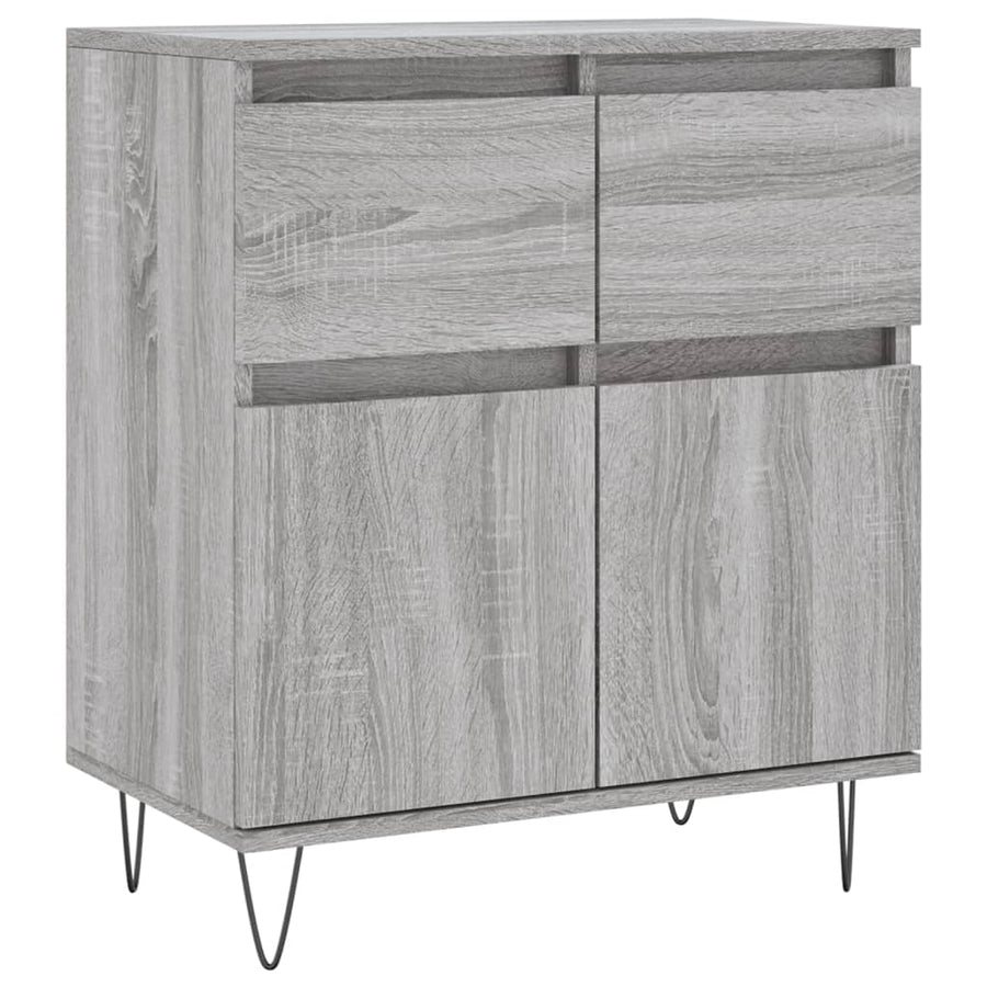 Dressoir 60X35X70 Cm Bewerkt Hout Eikenkleurig Grijs sonoma
