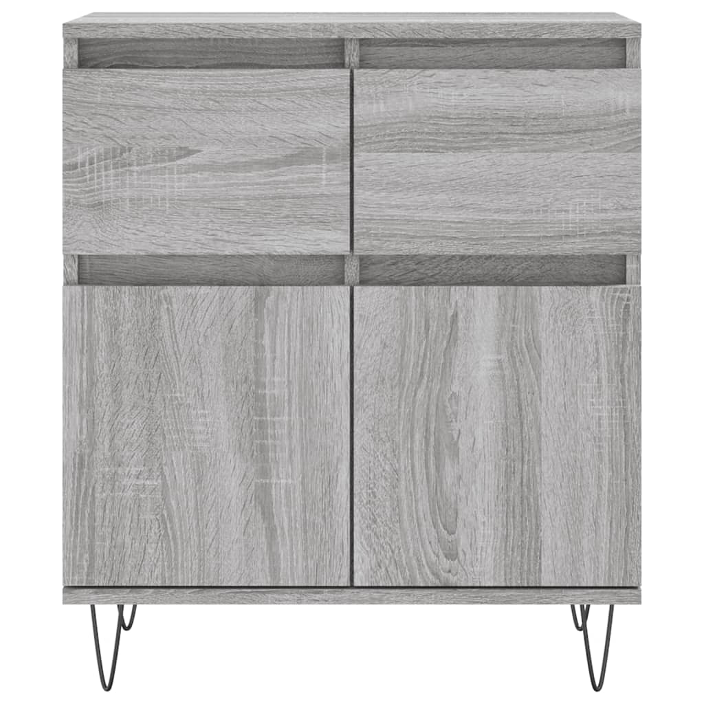 Dressoir 60X35X70 Cm Bewerkt Hout Eikenkleurig Grijs sonoma
