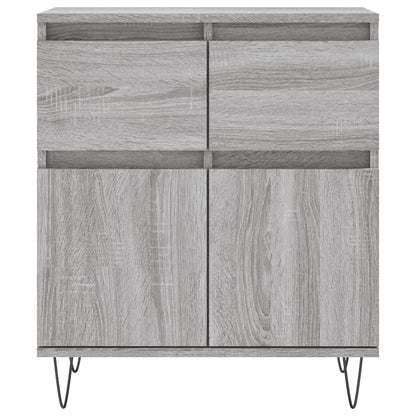 Dressoir 60X35X70 Cm Bewerkt Hout Eikenkleurig Grijs sonoma