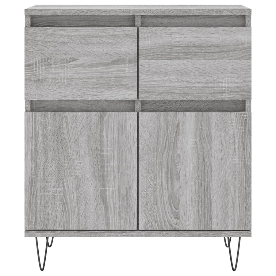 Dressoir 60X35X70 Cm Bewerkt Hout Eikenkleurig Grijs sonoma