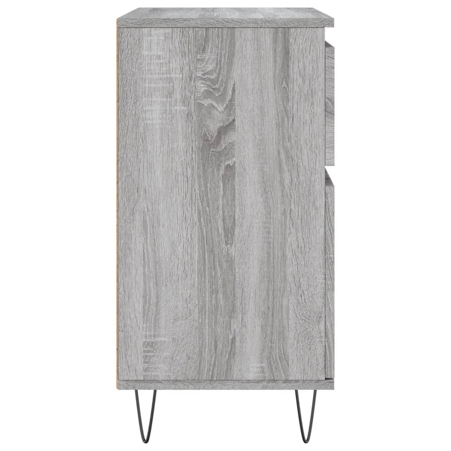 Dressoir 60X35X70 Cm Bewerkt Hout Eikenkleurig Grijs sonoma