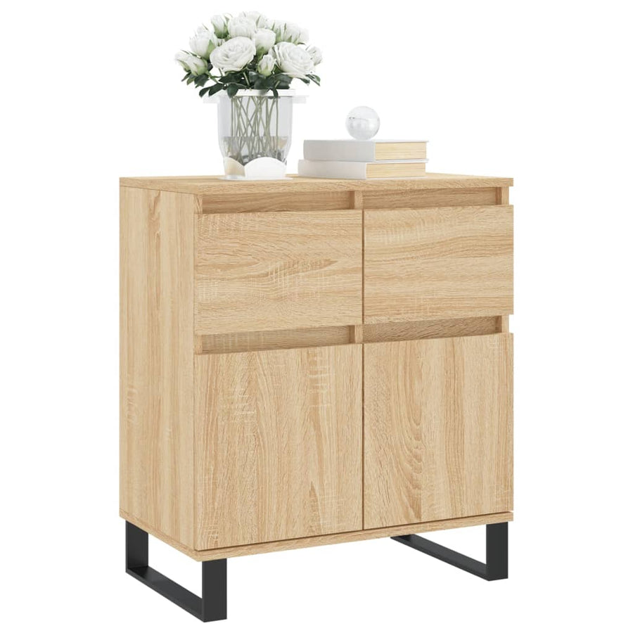 Dressoir 60X35X70 Cm Bewerkt Hout Kleurig Sonoma eiken