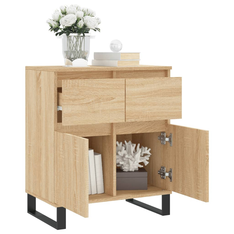 Dressoir 60X35X70 Cm Bewerkt Hout Kleurig Sonoma eiken