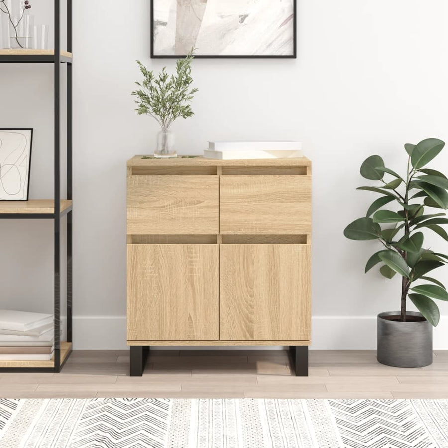 Dressoir 60X35X70 Cm Bewerkt Hout Kleurig Sonoma eiken