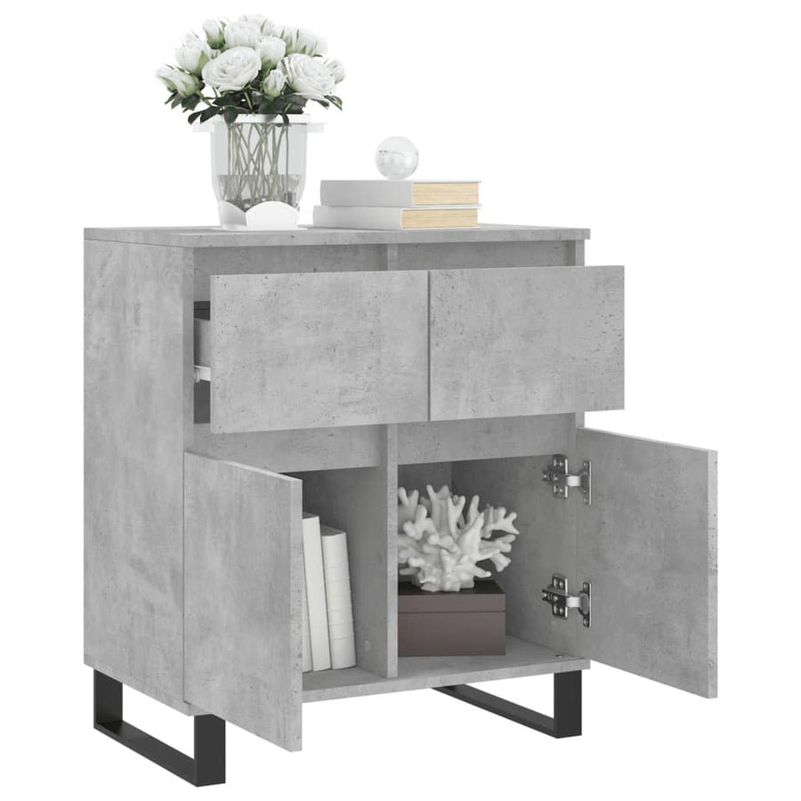 Dressoir 60X35X70 Cm Bewerkt Hout Betongrijs
