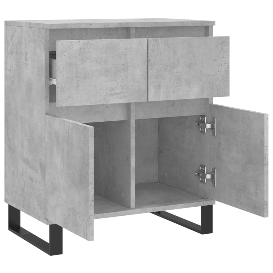 Dressoir 60X35X70 Cm Bewerkt Hout Betongrijs