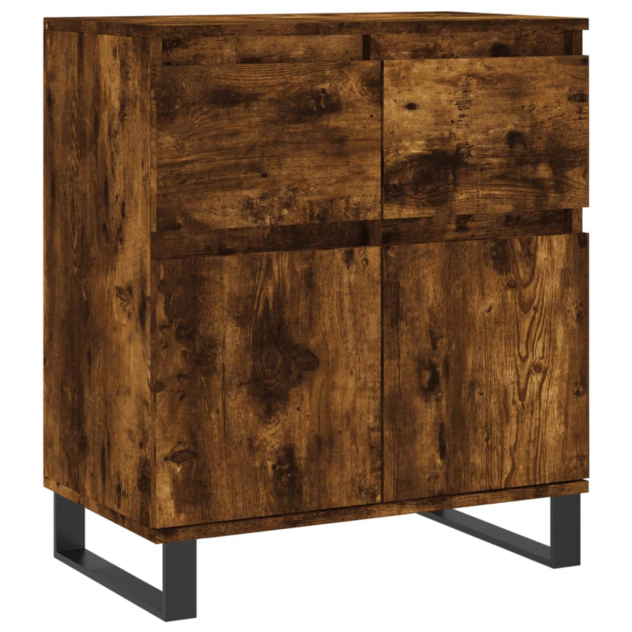 Dressoir 60X35X70 Cm Bewerkt Hout Kleurig Gerookt eiken