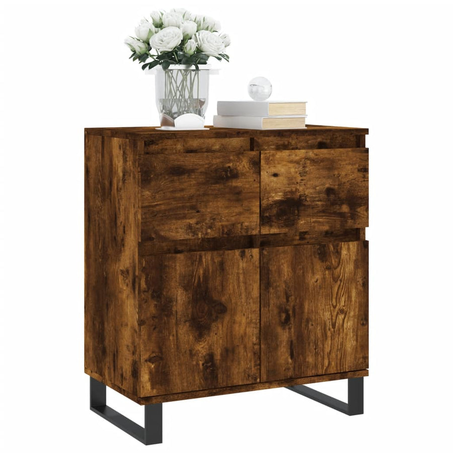 Dressoir 60X35X70 Cm Bewerkt Hout Kleurig Gerookt eiken